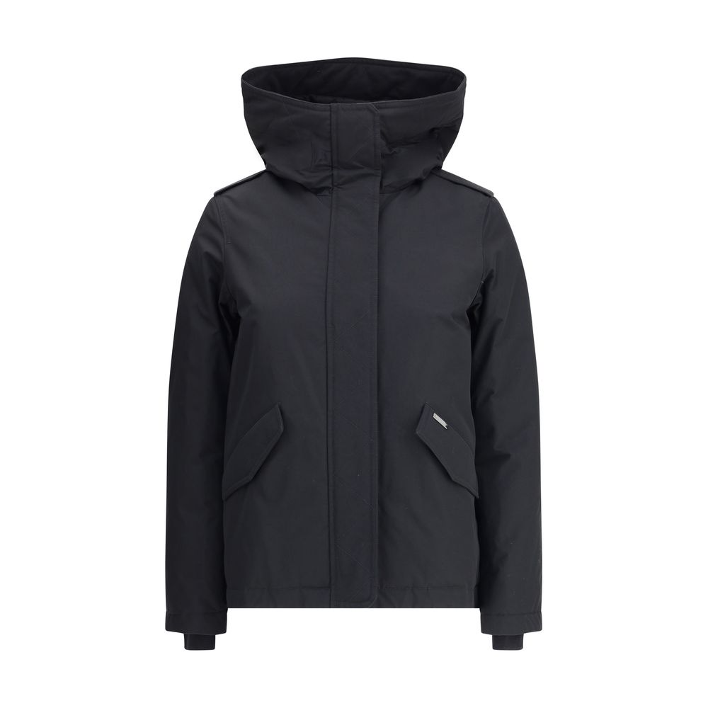 Black Cotton Shell Jacket
