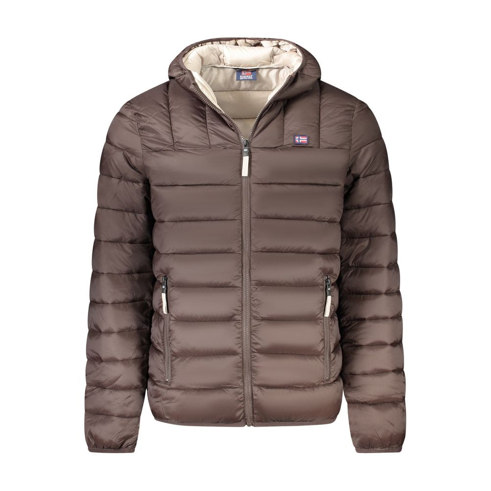 Brown Polyamide Men Jacket