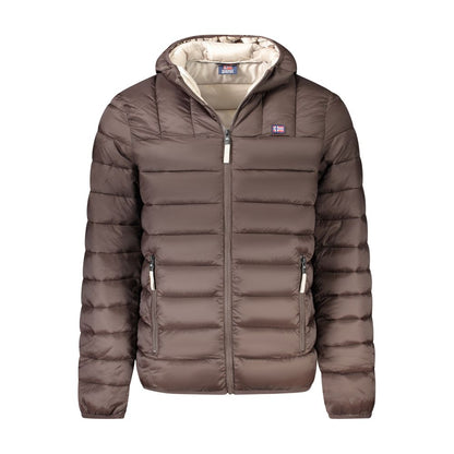 Brown Polyamide Men Jacket