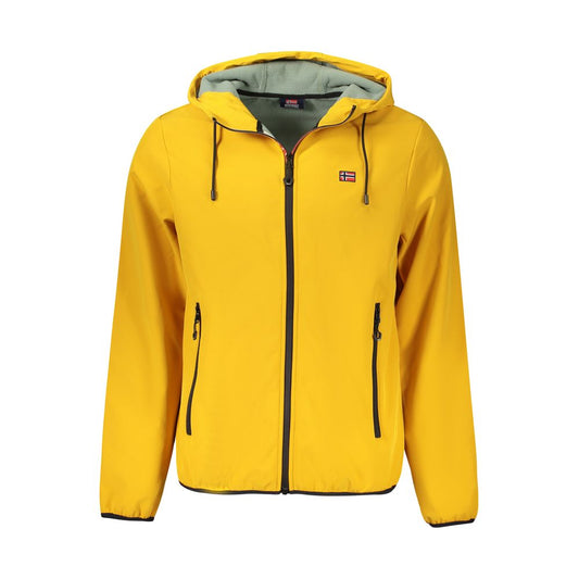 Yellow Polyester Men Jacket