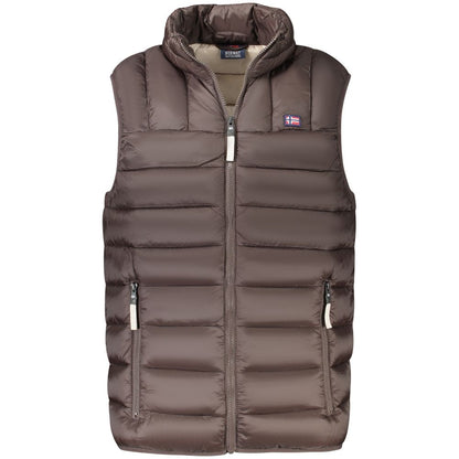 Brown Polyamide Men Jacket