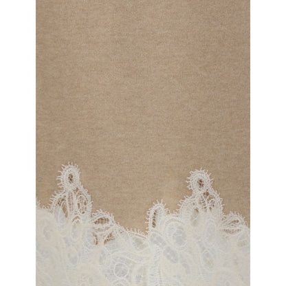 Wool and lace Midi Skirt