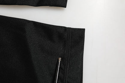 Black Nylon Leggings Stretch Pants