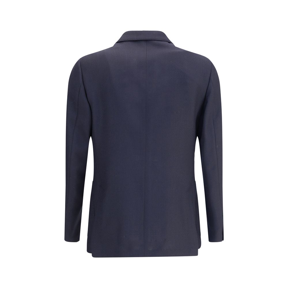 Blue Fleece Wool Blazer