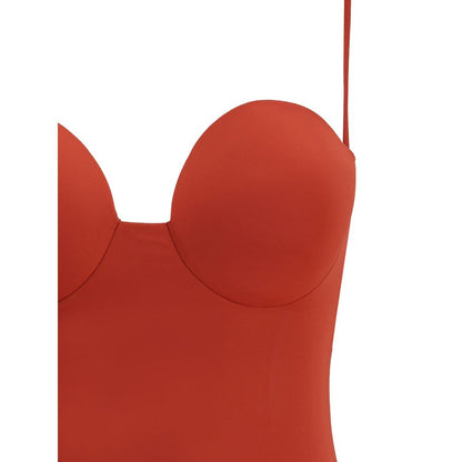 Orange Polyamide One-Piece Swimsuit