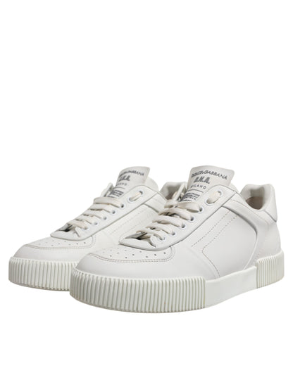 White Miami Leather Low Top Sneakers Shoes