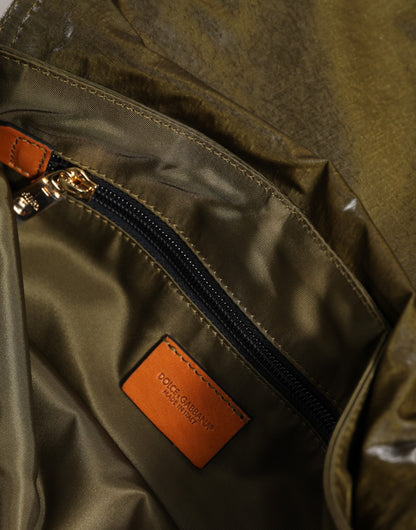 Dark Green Nylon Logo Plaque Shoulder Strap Borse Bag