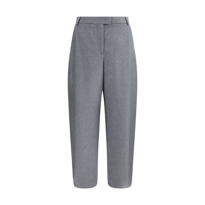 Gray Silk Casual Pants