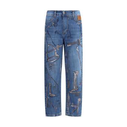Blue Cotton Slim Fit Jeans