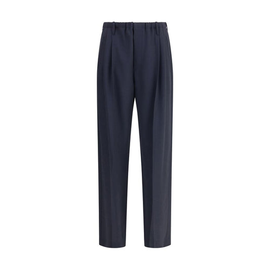 Gray Fleece Wool Casual Pants
