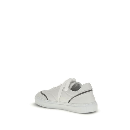 White Calf Leather Bos Taurus Low Top Sneakers