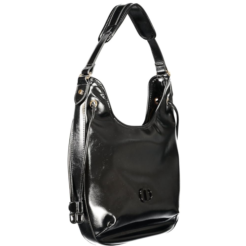 Black Polyethylene Women Hobo Bag