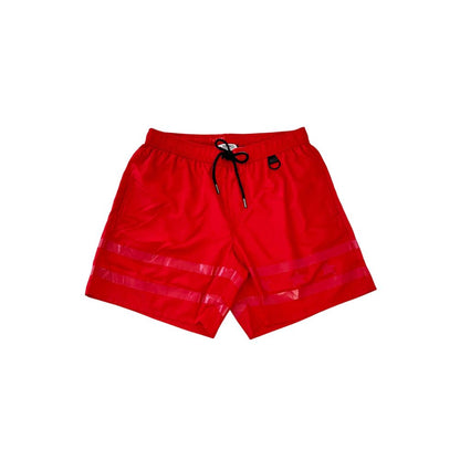 Red Polyester Men's Swim Short