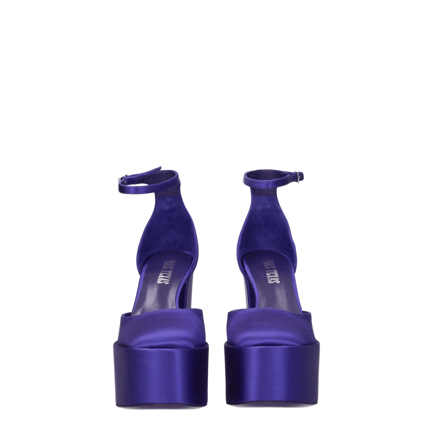 Purple Satin Platform Sandals