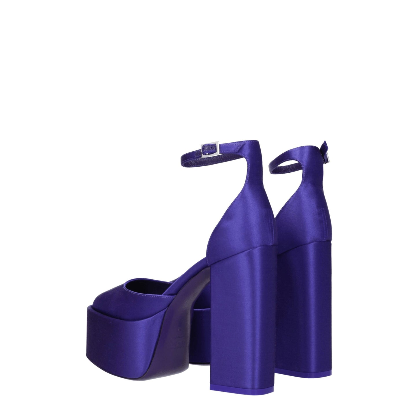 Purple Satin Platform Sandals