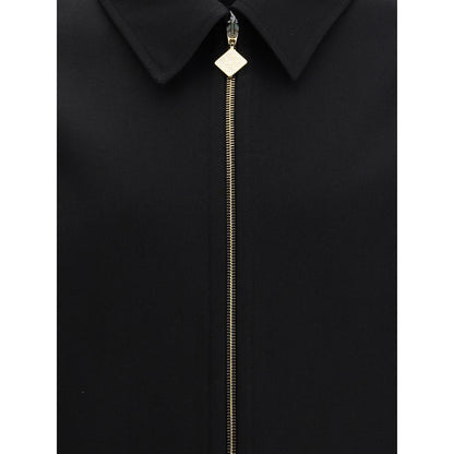 Black Wool Full-Length Jacket