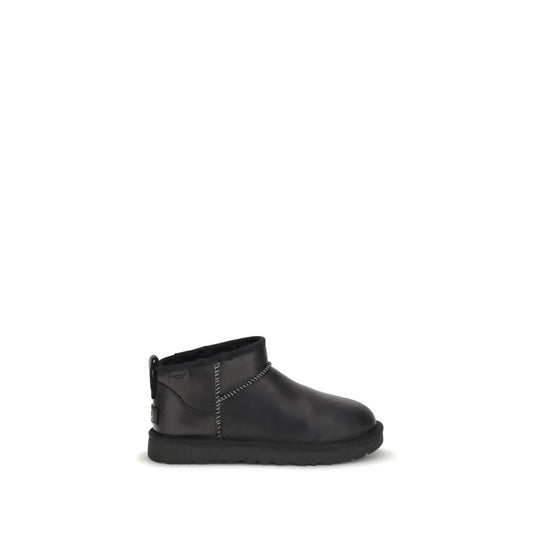 Black Recycled Leather Ankle Boots