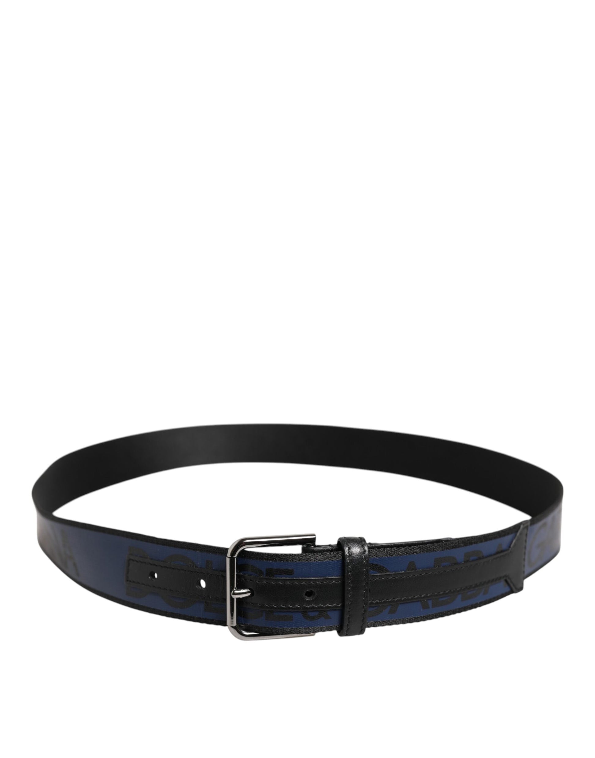 Black Blue DG Logo Silver Metal Buckle Belt