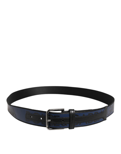 Black Blue DG Logo Silver Metal Buckle Belt