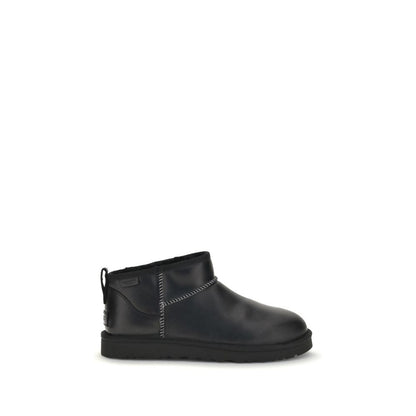 Black Calf Leather Bos Taurus Ankle Boots