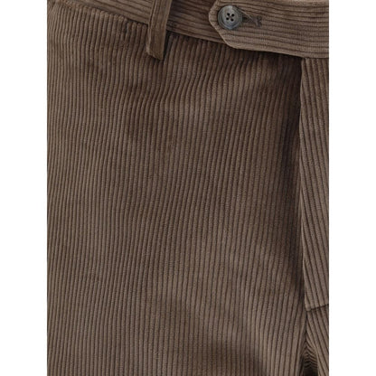 Brown Cotton Two-Piece Suit