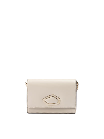 Beige Leather Clutch Bag