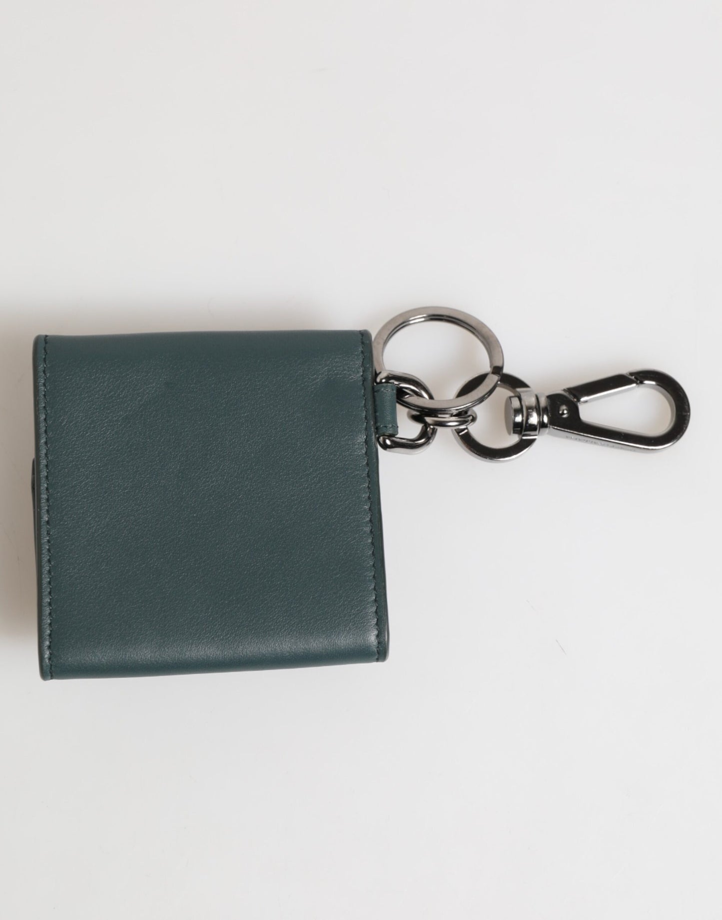 Dark Green Leather DG Logo Coin Purse Bag Charm Wallet