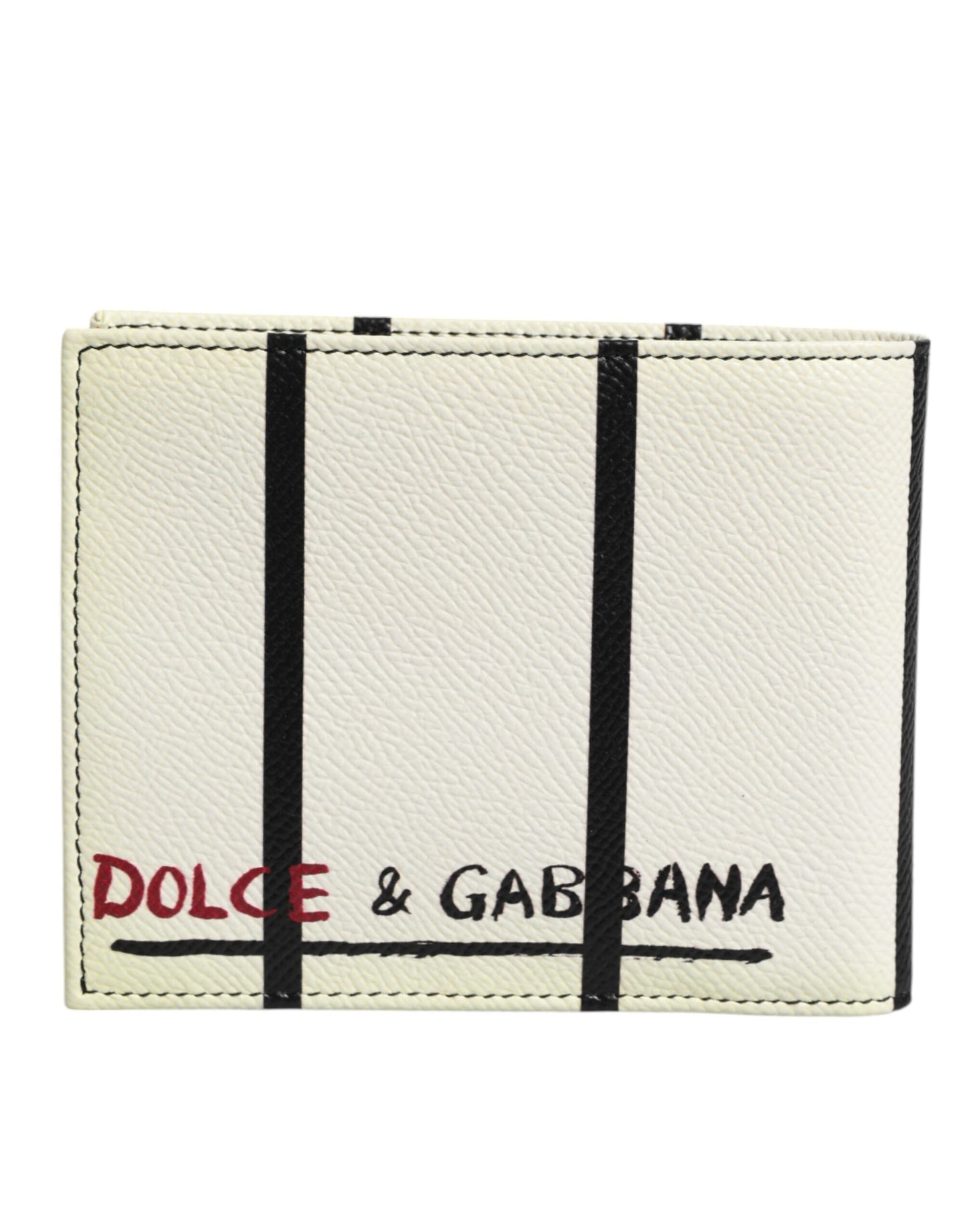 White Leather DG Crown Royals Bifold Card Holder Wallet