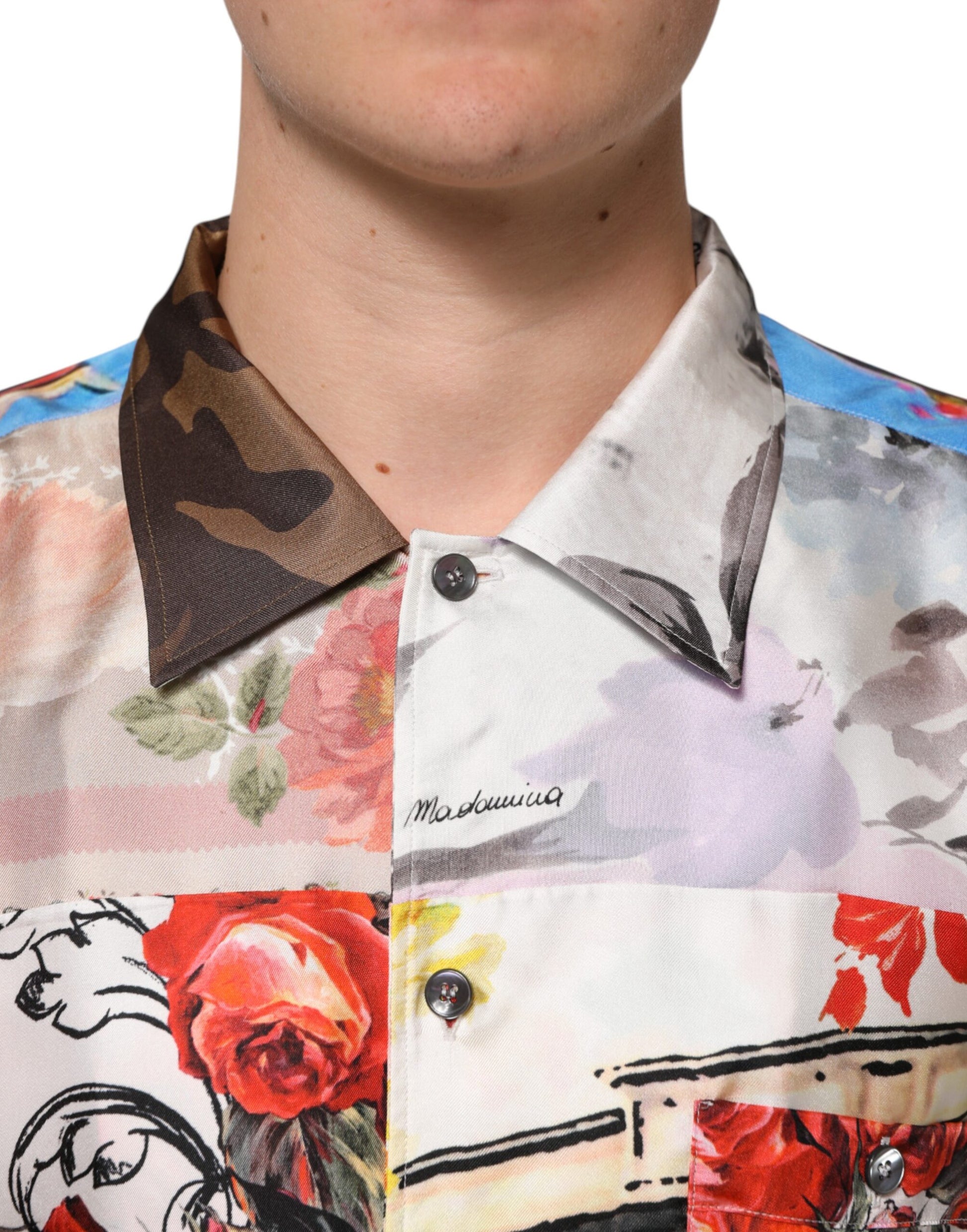 Multicolor Printed Casual Short Sleeve Shirt