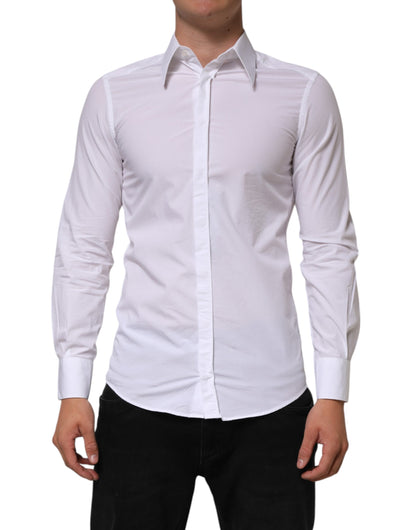 White Cotton MARTINI Long Sleeve Dress Shirt