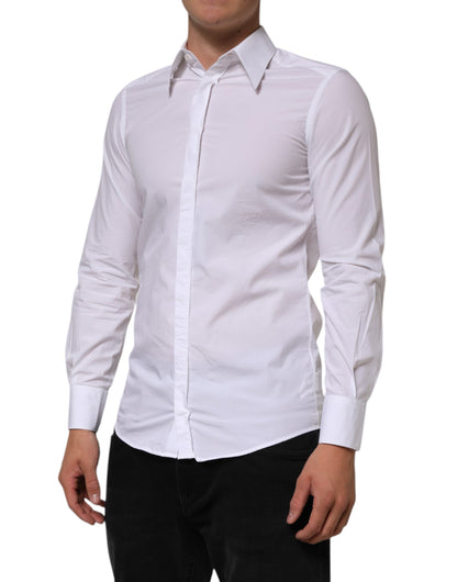White Cotton MARTINI Long Sleeve Dress Shirt