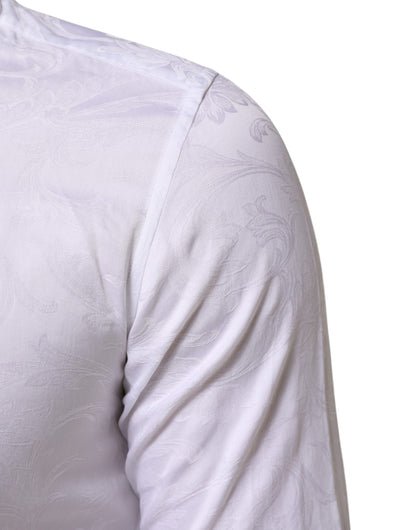 White Cotton MARTINI Paisley Jacquard Shirt