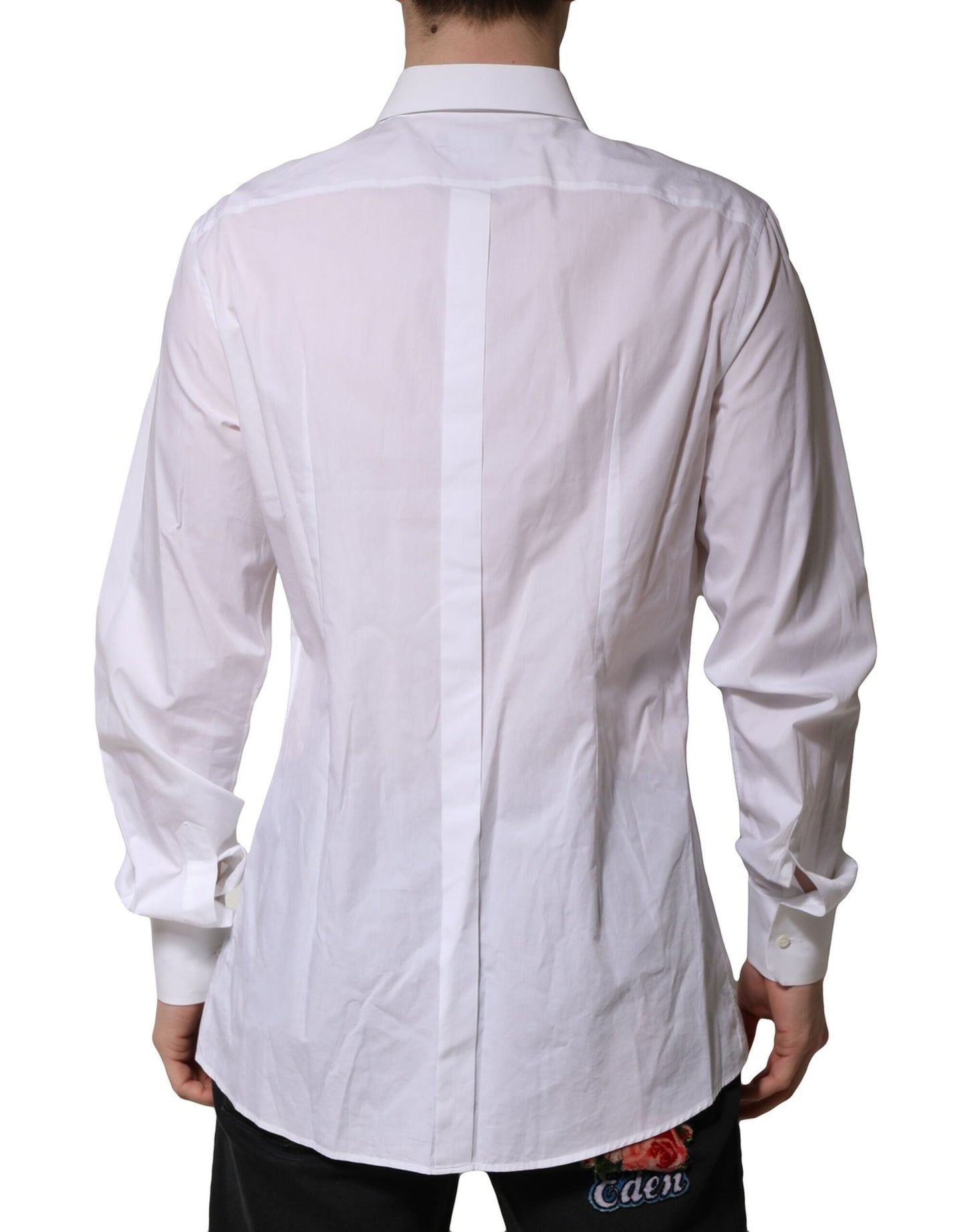 White Cotton Crown Collar GOLD Formal Shirt