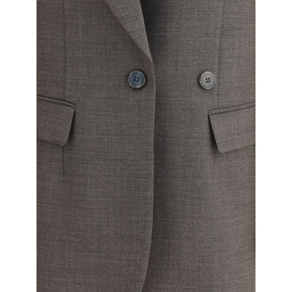 Gray Fleece Wool Blazer