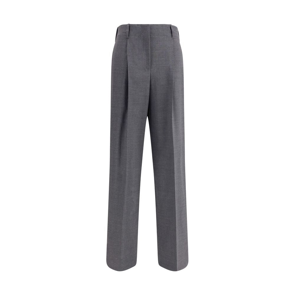 Gray Elastane Casual Pants