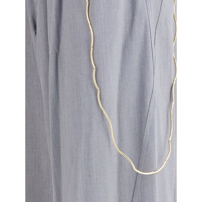 Gray Polyester Casual Pants