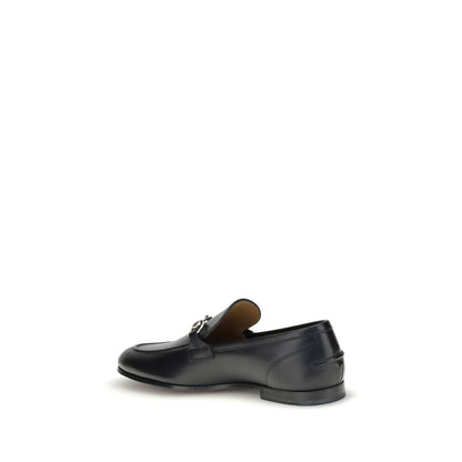 Black Calf Leather Bos Taurus Slip-On Loafers