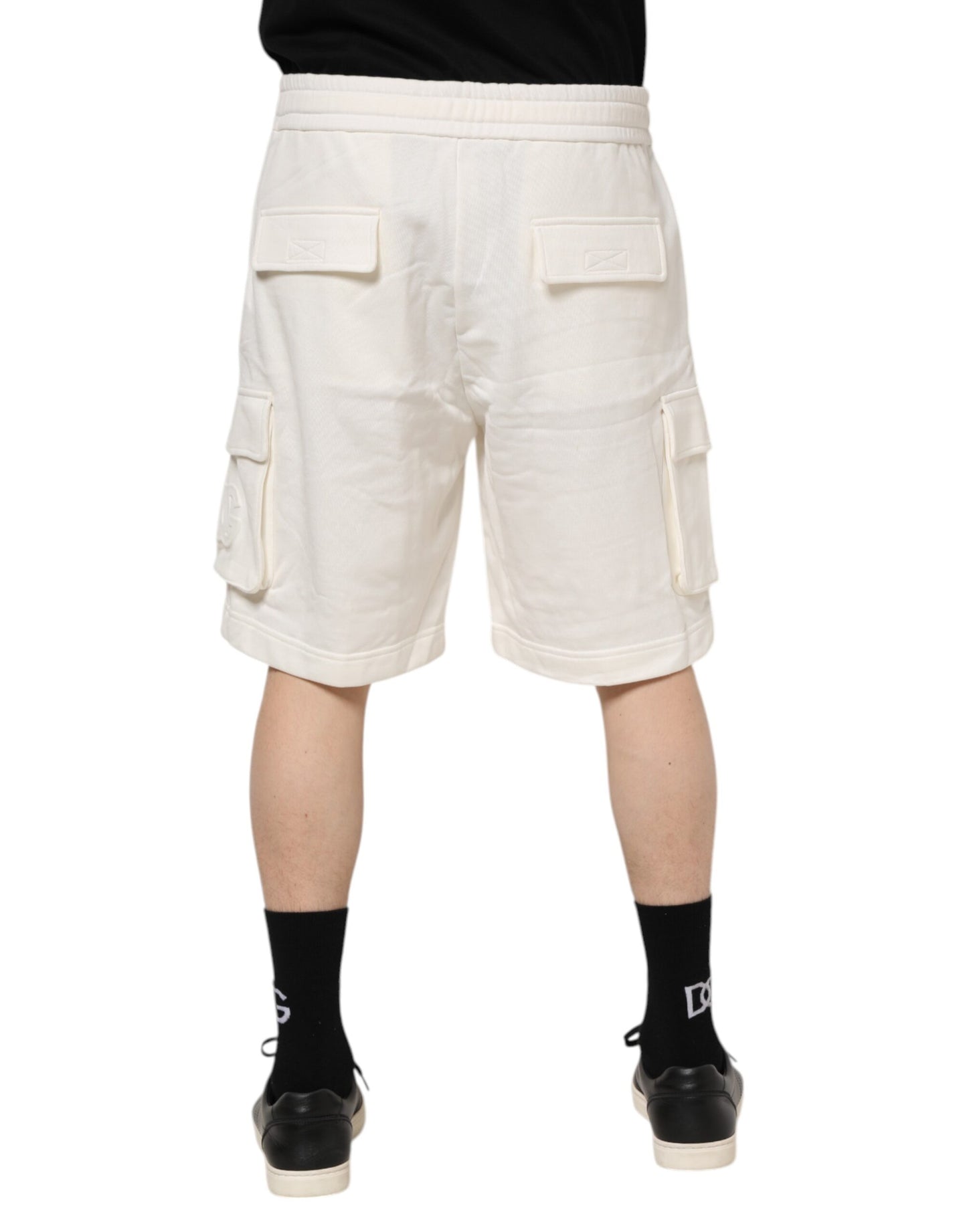 White Cotton Cargo Bermuda Sweatshorts Shorts