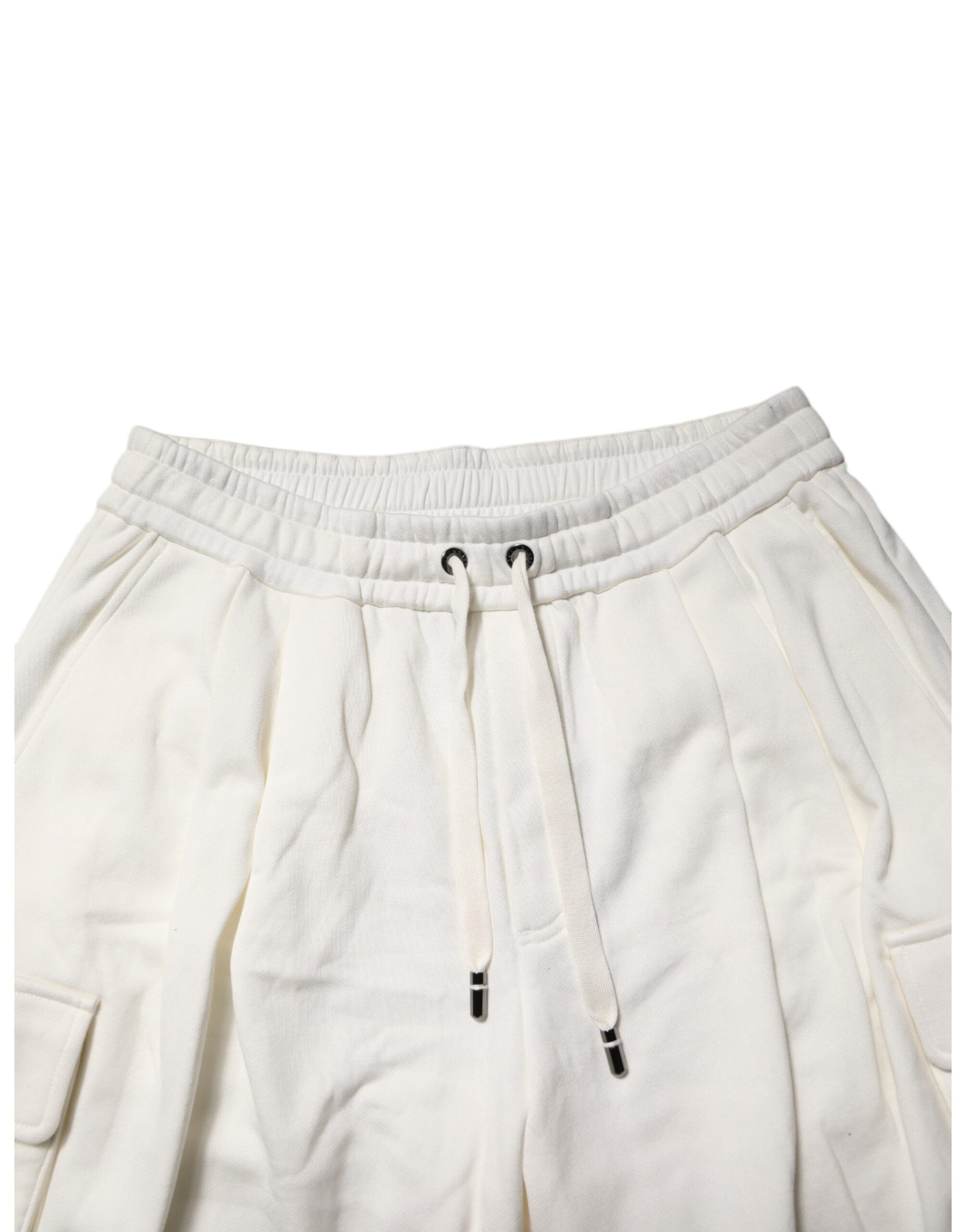 White Cotton Cargo Bermuda Sweatshorts Shorts