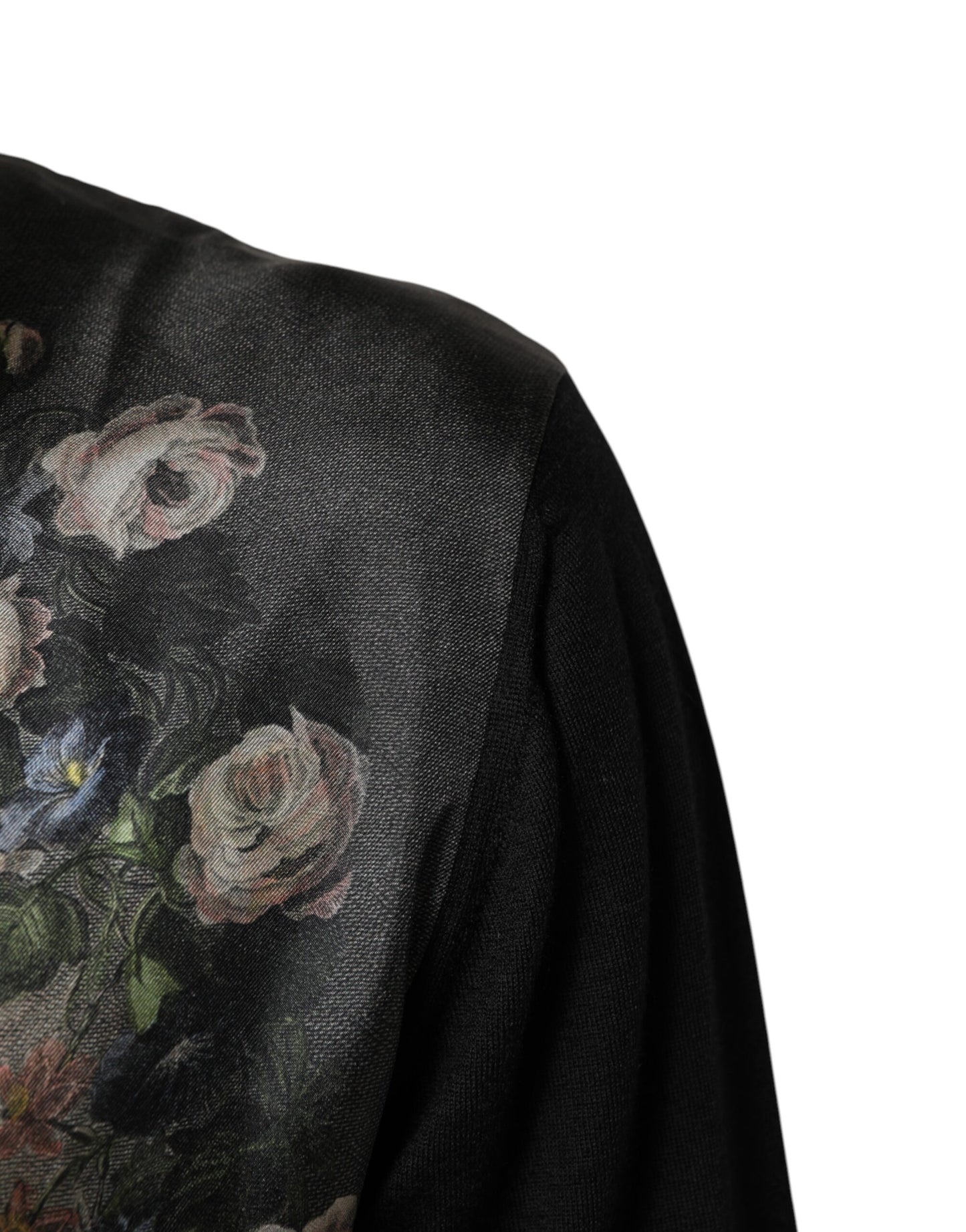 Black Cashmere Cherub Print Baroque Sweater