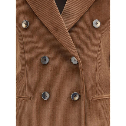 Brown Cotton Blazer