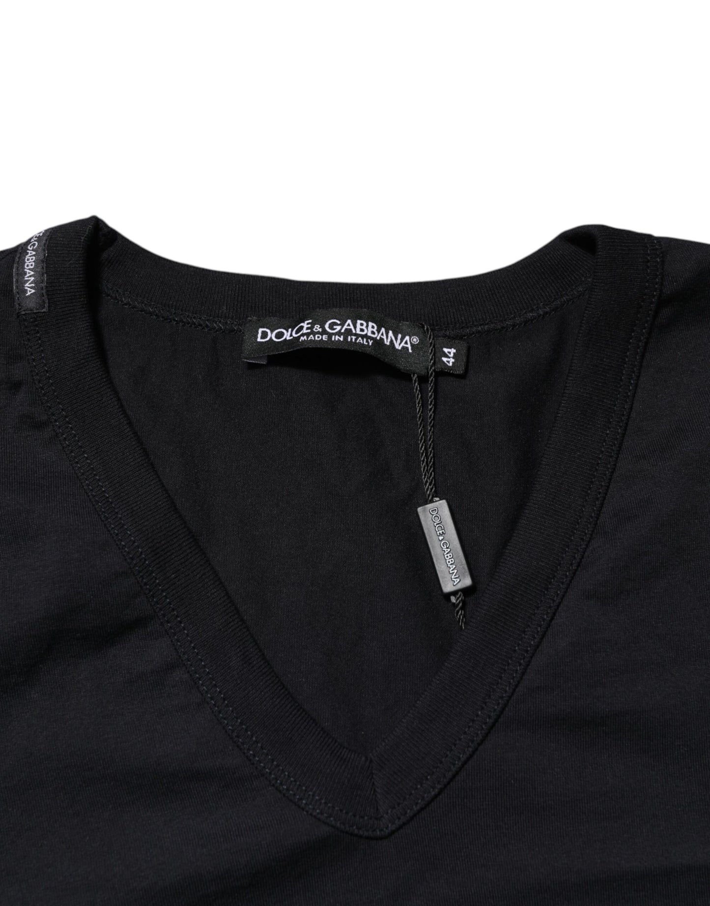 Black Cotton Plain V-Neck Men Shirt T-shirt
