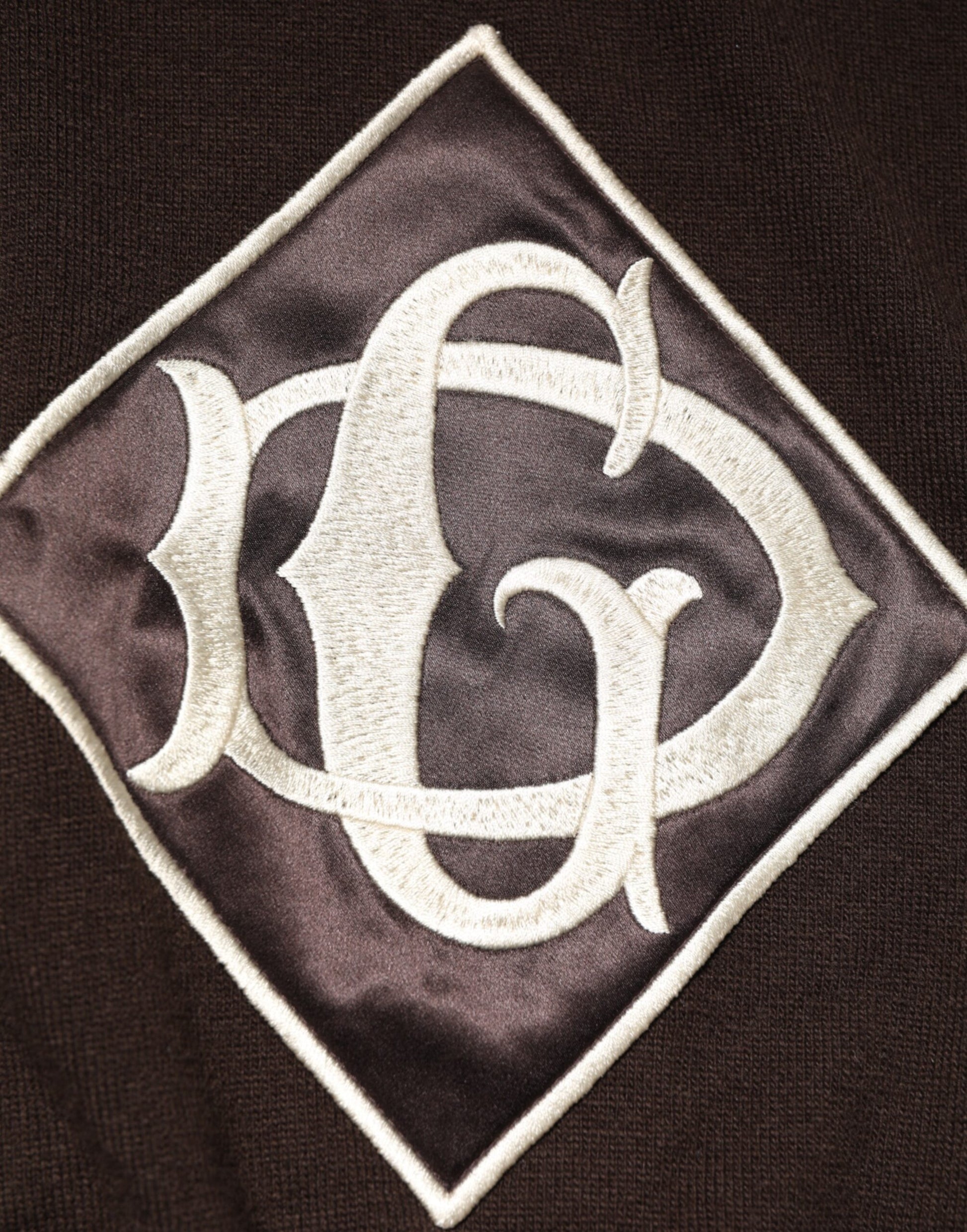 Brown Wool Logo Embroidered Men Polo T-shirt