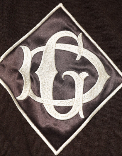 Brown Wool Logo Embroidered Men Polo T-shirt