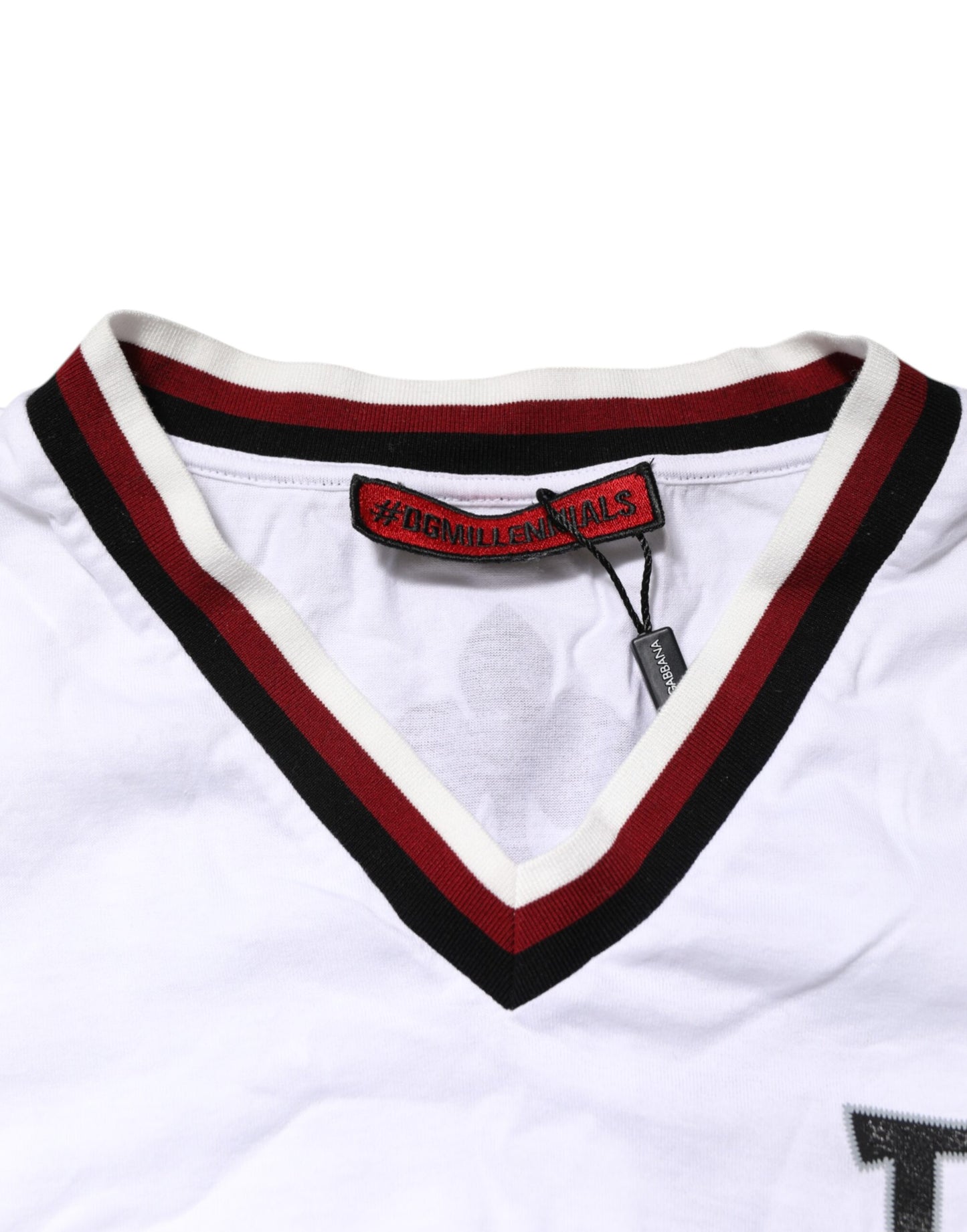 White #DGMillennials King Crown V-neck T-shirt