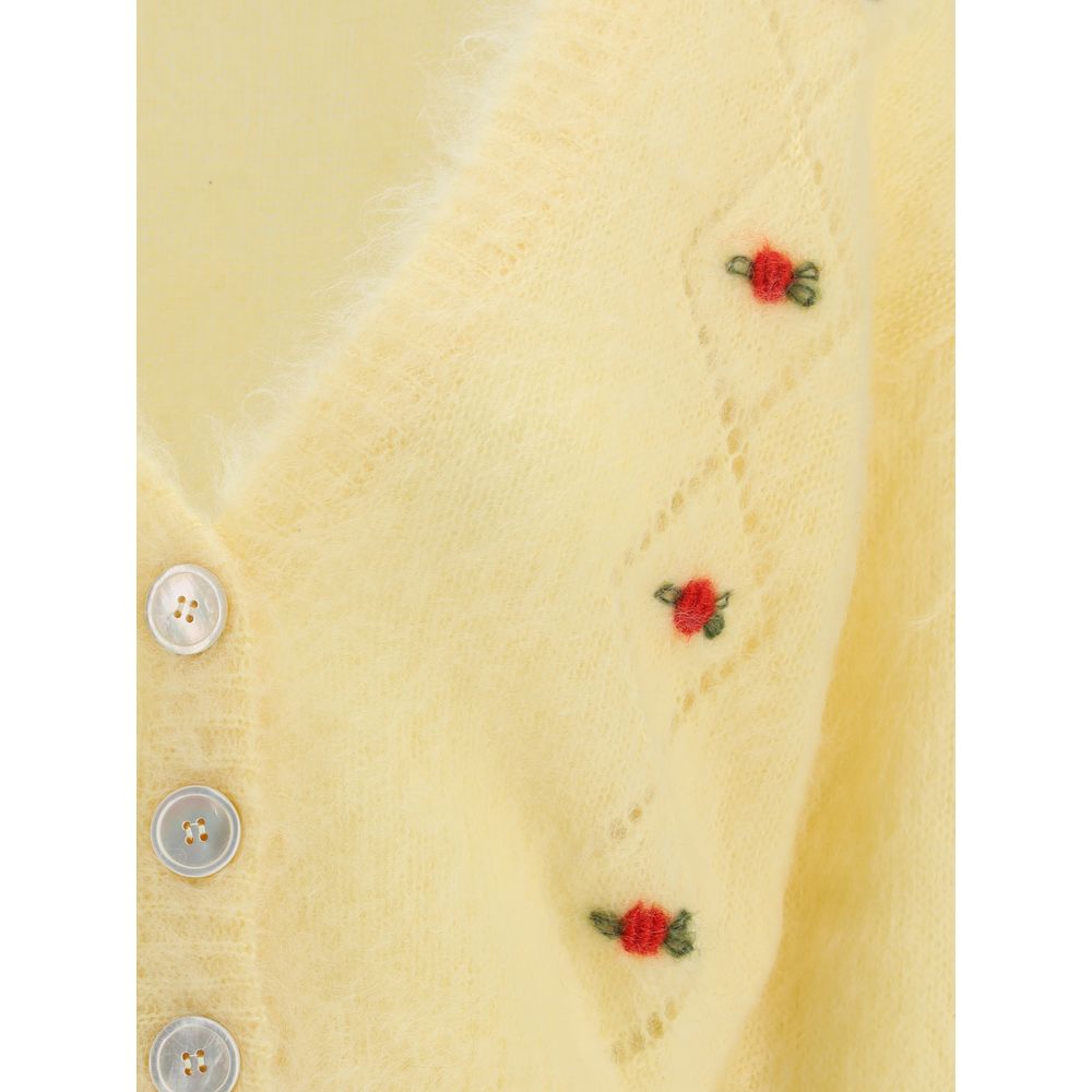 Yellow Mohair Cardigan