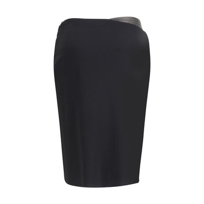 Black Viscose Midi Skirt