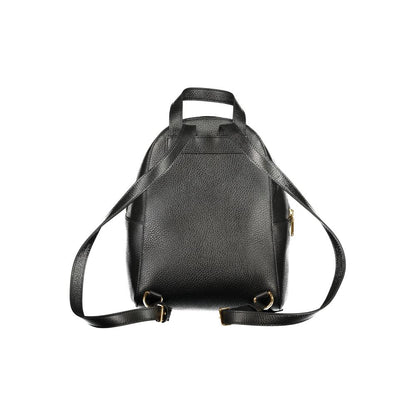 Black Leather Women Backpack