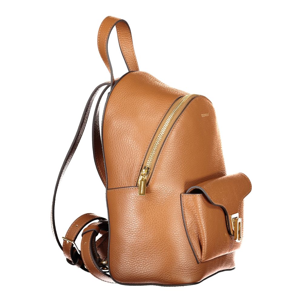 Brown Leather Women Backpack