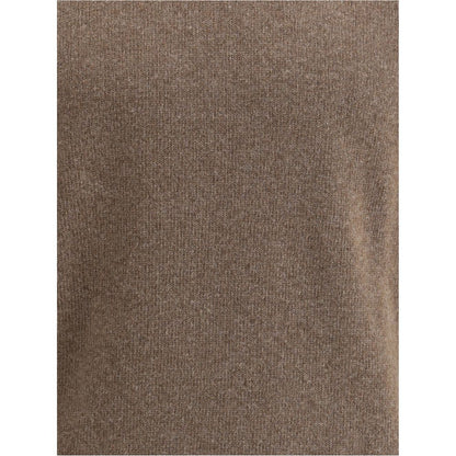 Brown Fleece Wool Turtleneck